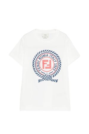 t-shirt in cotone bianco FENDI KIDS | JMI5127AJF0TU9